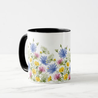 Mug Fleurs sauvages aquarelles colorées
