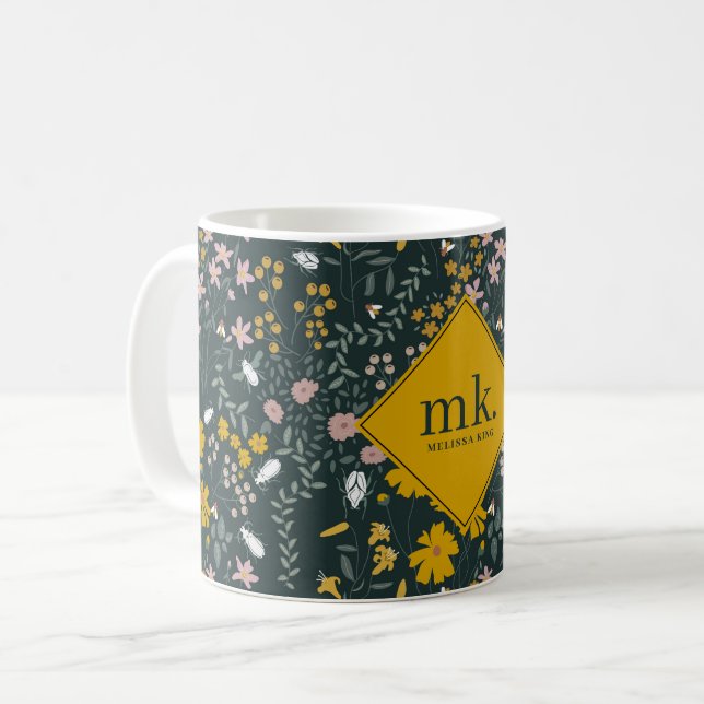 Mug Fleurs sauvages bohémiens de la moutarde (Devant gauche)