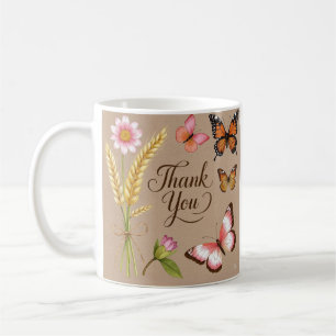 Mug Fleurs sauvages bohémiens, papillons, tiges de blé