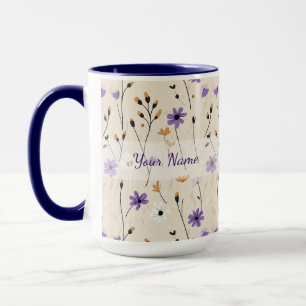 Mug Fleurs sauvages boho personnalisées