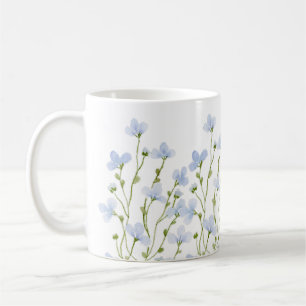 Mug Fleurs sauvages d'aquarelle bleu doux