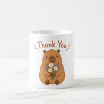 Mug Fleurs Sauvages Merci Capybara Mignon