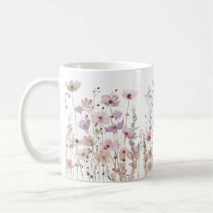 Mug Fleurs sauvages Pastel Boho Aquarelle Florale