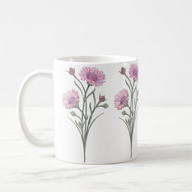 Mug Fleurs sauvages roses peintes à la main (Gauche)