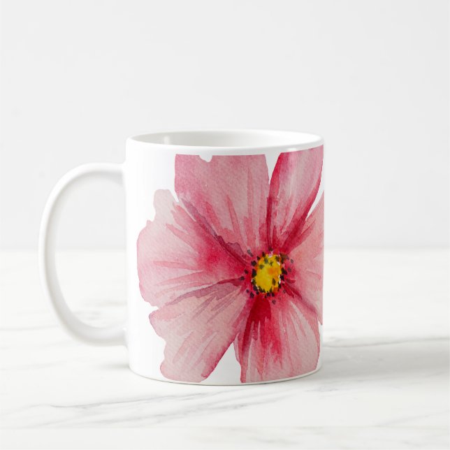 Mug Fleurs sauvages roses peintes à la main (Gauche)