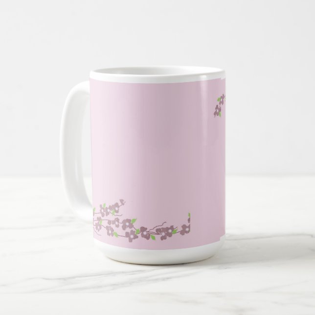 Mug Fleurs simples roses (Devant gauche)