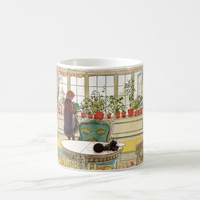 Mug Fleurs sur le rebord de la fenêtre par Carl Larsso (Centre)