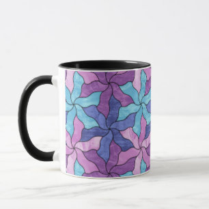 Mug Fleurs Tessellées De Verre Tiré