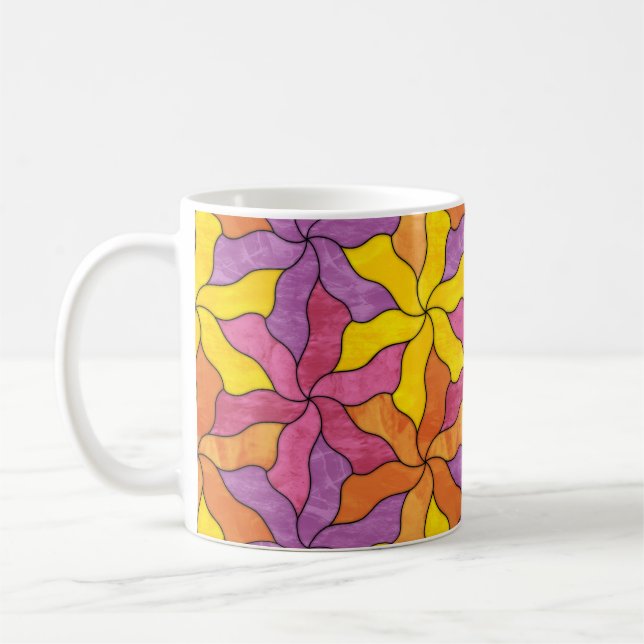 Mug Fleurs Tessellées De Verre Tiré (Gauche)