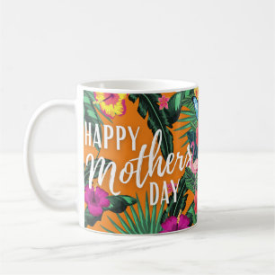 Mug Fleurs tropicales Flamants roses Bonne fête des m