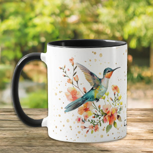 Mug Fleurs turquoises de Tangerine Orange Colibri