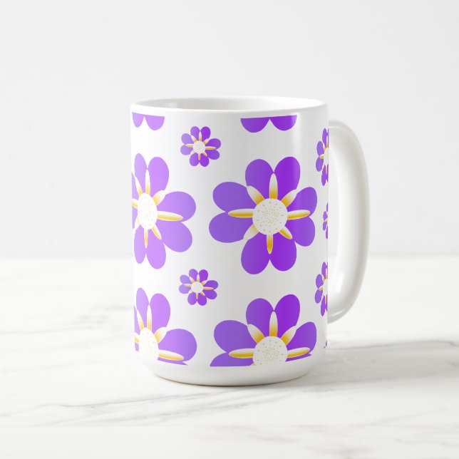 Mug Fleurs violettes (Devant droit)