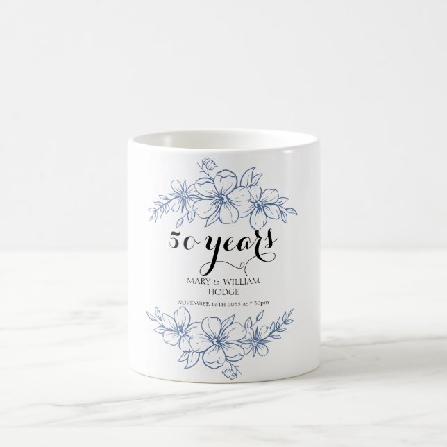 Mug Fleurs violettes de lavande 50e anniversaire maria (Centre)