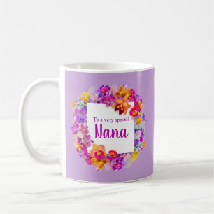 Mug Fleurs violettes élégantes Nana Fête des mères