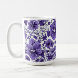 Mug Fleurs violettes violettes pourpres Motif végétal
