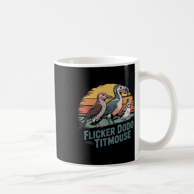 Mug Flickr Dodo Titmouse Funny Retro Amateurs d'oiseau (Droite)