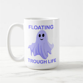 Mug Floating Through Life Cute Ghost