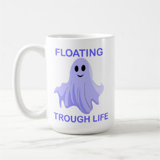Mug Floating Through Life Cute Ghost