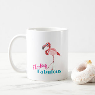 Mug Flocking Fabulous Typography avec Flamant rose ros