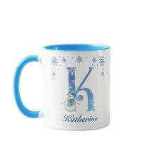 Flocon de neige de Noël personnalisé Monogramme K