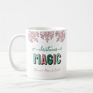 Mug Flocon de neige en or rose de Noël Magie