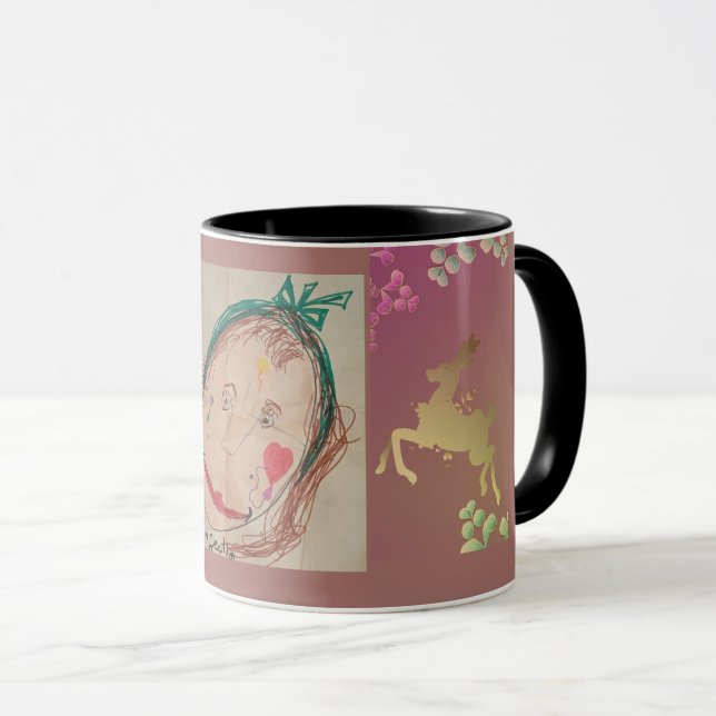 Mug Flocon de neige renne violet (Devant droit)