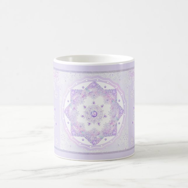 Mug flocon de neige violet clair et coeur étincelant (Centre)