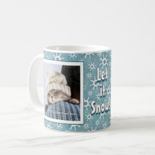 Mug Flocons de neige géométriques personnalisés en pho