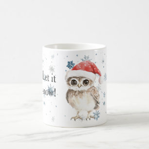 Mug Flocons de neige Laissez la neige Chouette Noël Ro