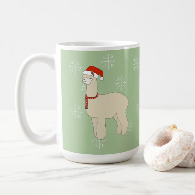 Mug Flocons de Noël de Llama (Avec donut)
