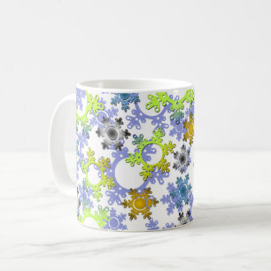 Mug Flocons de papier découpés multicolores sur fond b