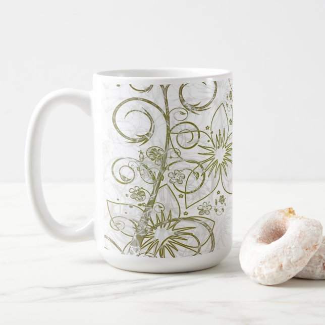 Mug Floral, 45 cl (Avec donut)