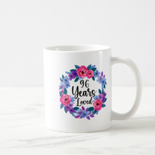Mug Floral 96 ans 96e anniversaire femmes drôle 96