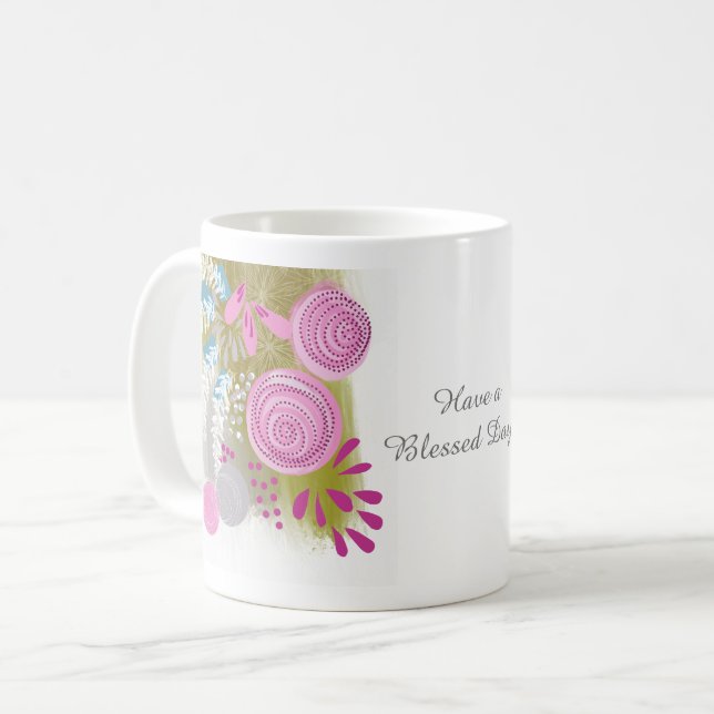 Mug Floral Abstrait personnalisé (Devant gauche)