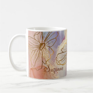 Mug Floral Abstrait rose pourpre nommé