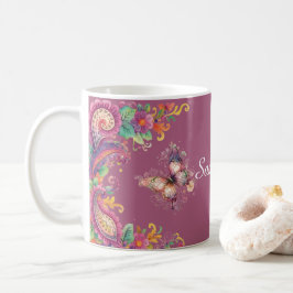 Mug Floral and Butterfly Paisley