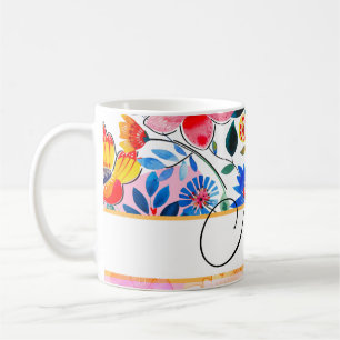Mug Floral Aquarelle Boho Motif Tropical