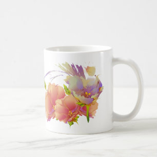 Mug Floral Aquarelle peinture Nom personnalisé