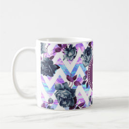 Mug Floral Aztec Chevron Monogram