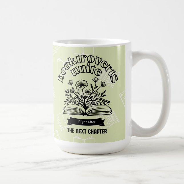Mug Floral "Booktroverts Unite" (Droite)