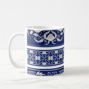 Mug Floral chinois Bleu : Bordures d'aquarelle Vintage