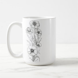 Mug floral classique 15 oz