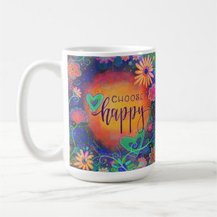 Mug Floral coloré Choisir heureux