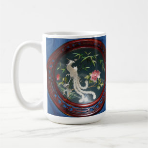 MUG FLORAL DE CAFÉ JAPONAIS BLANC PEACOCK