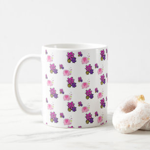 Mug floral d'éléphant rose