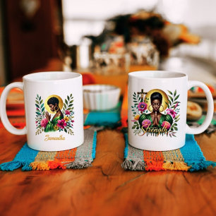 Mug Floral Ethnic Shorthborne prier Ethnic Woman