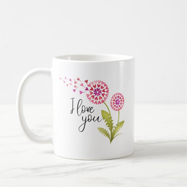 Mug Floral I Love You Valentines Day (Gauche)