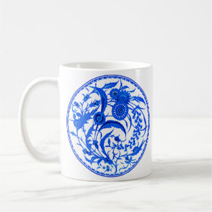 Mug Floral Jacobéen chinois antique - Bleu de Cobalt