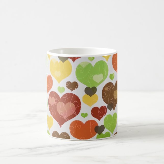 Mug Floral Love Hearts Motif rose (Centre)