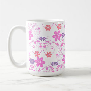 Mug Floral moderne violet rose